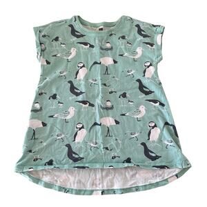 Tea Collection Girls Bird Print Short Sleeve Tunic Top - Size 8